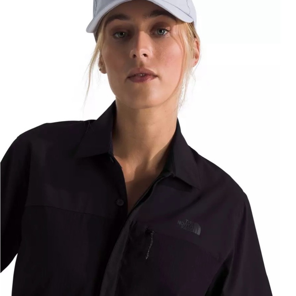 The North Face Women’s Black Lightrange Short Sleeve Button Up Top Sz Med NWT - Picture 3 of 11